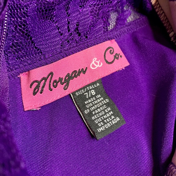 Royal Purple Floor Length Evening Gown Dress - Picture 7 of 8